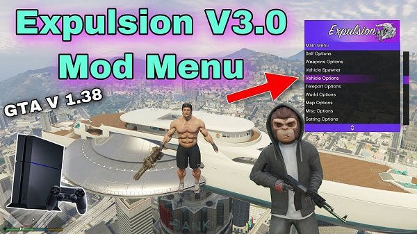 GTA V 1.38 Expulsion v4.0 Mod Menu for PS4 9.00 by LushModz