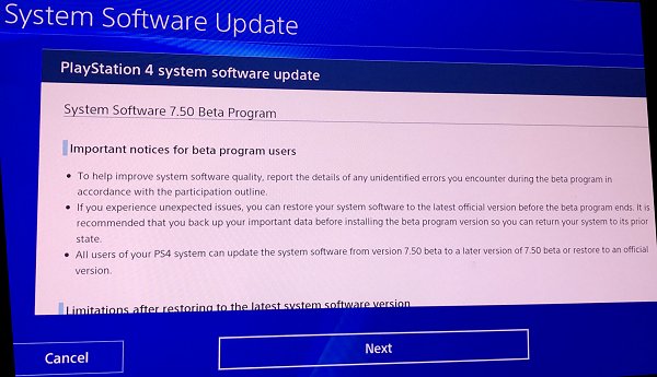 playstation firmware ps4