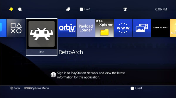 PS4 RetroArch Native Emulator Port (Unofficial) PKG via OsirisX 