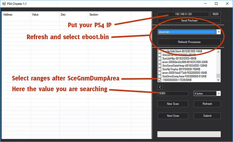 PS4Cheater: PS4 Cheater Homebrew App to Find Game Cheat PSXHAX - PSXHACKS